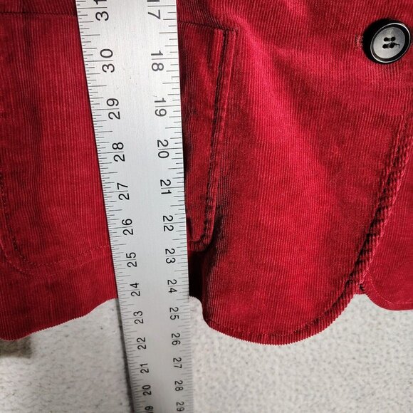 Talbots Blazer Women's 14 Red Corduroy 3-Button Jacket Career Preppy Office - Picture 8 of 10
